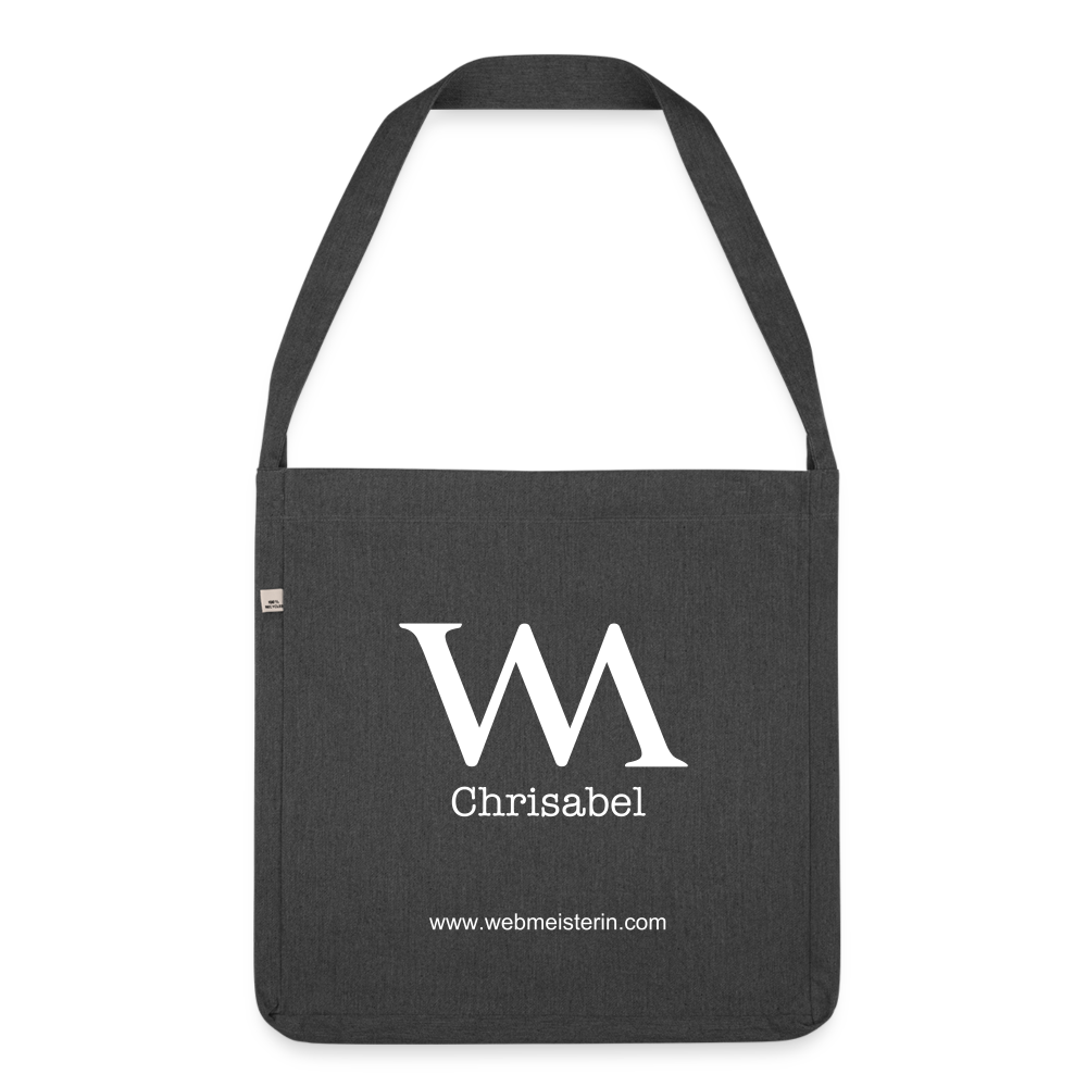 WM Schultertasche aus Recycling-Material - Schwarz meliert